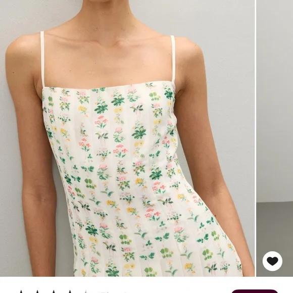 Adam Lippes Floral Pleated Midi Dress - Picture 3 of 10